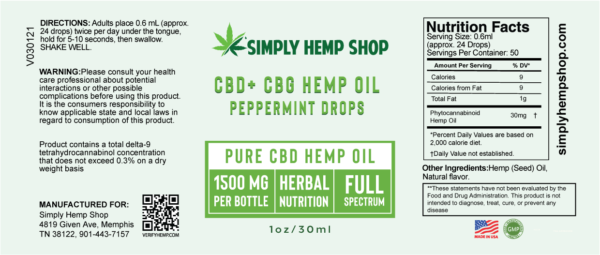 pappermint drops cbd oil cbg label